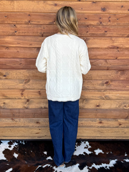 Western Ranch Embroidered Cardigan