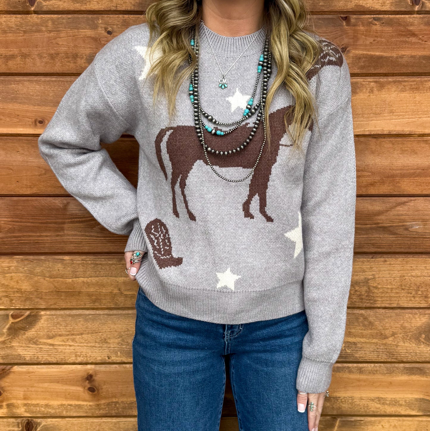Pony Stars Sweater *Grey