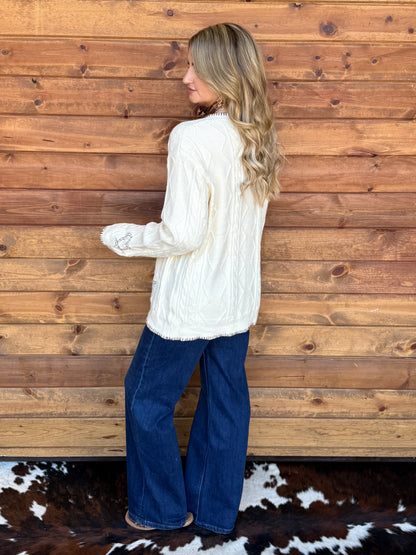 Western Ranch Embroidered Cardigan
