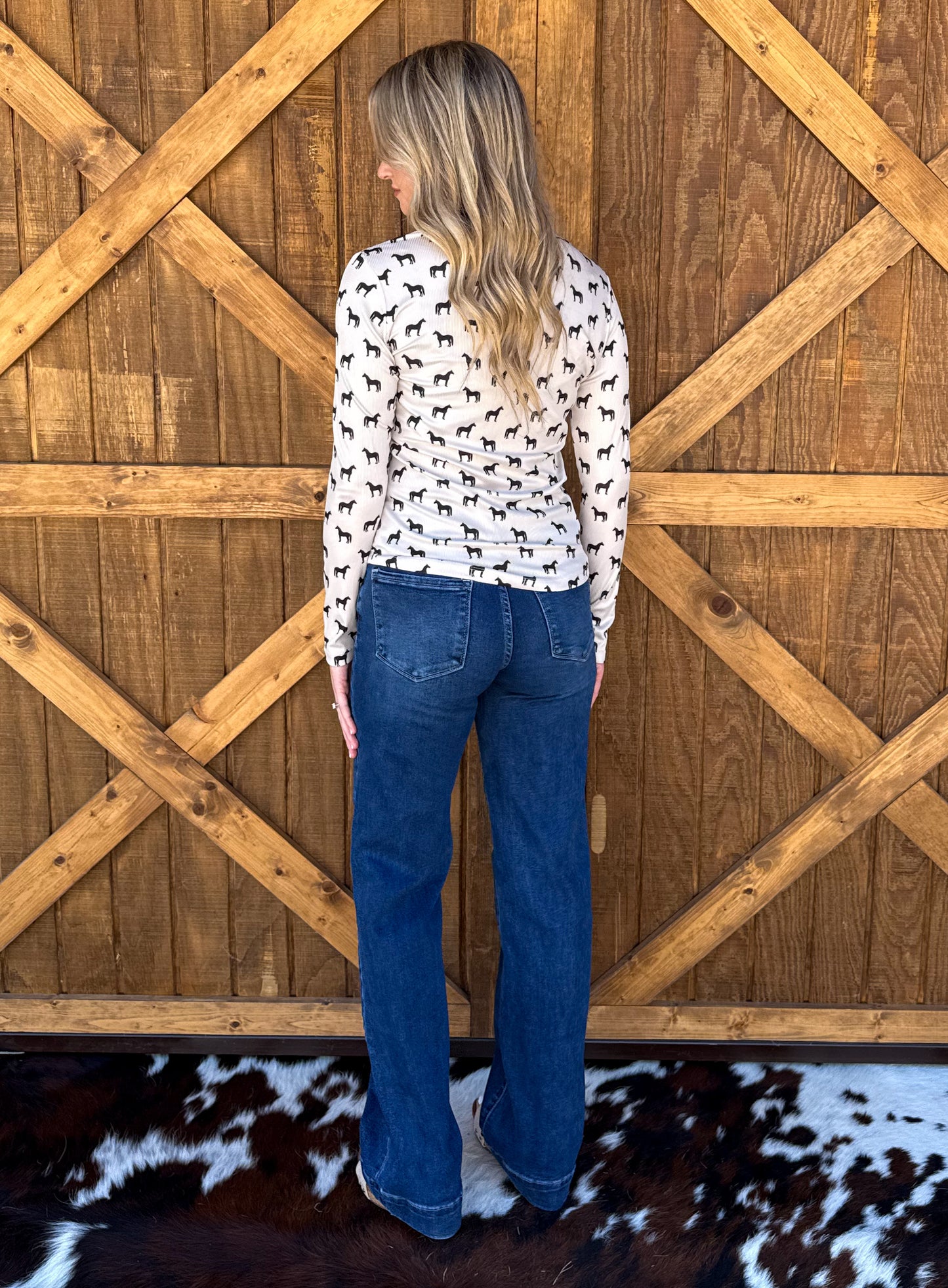 Horses Ribbed Long Sleeve