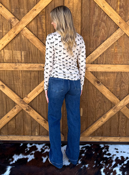 Horses Ribbed Long Sleeve