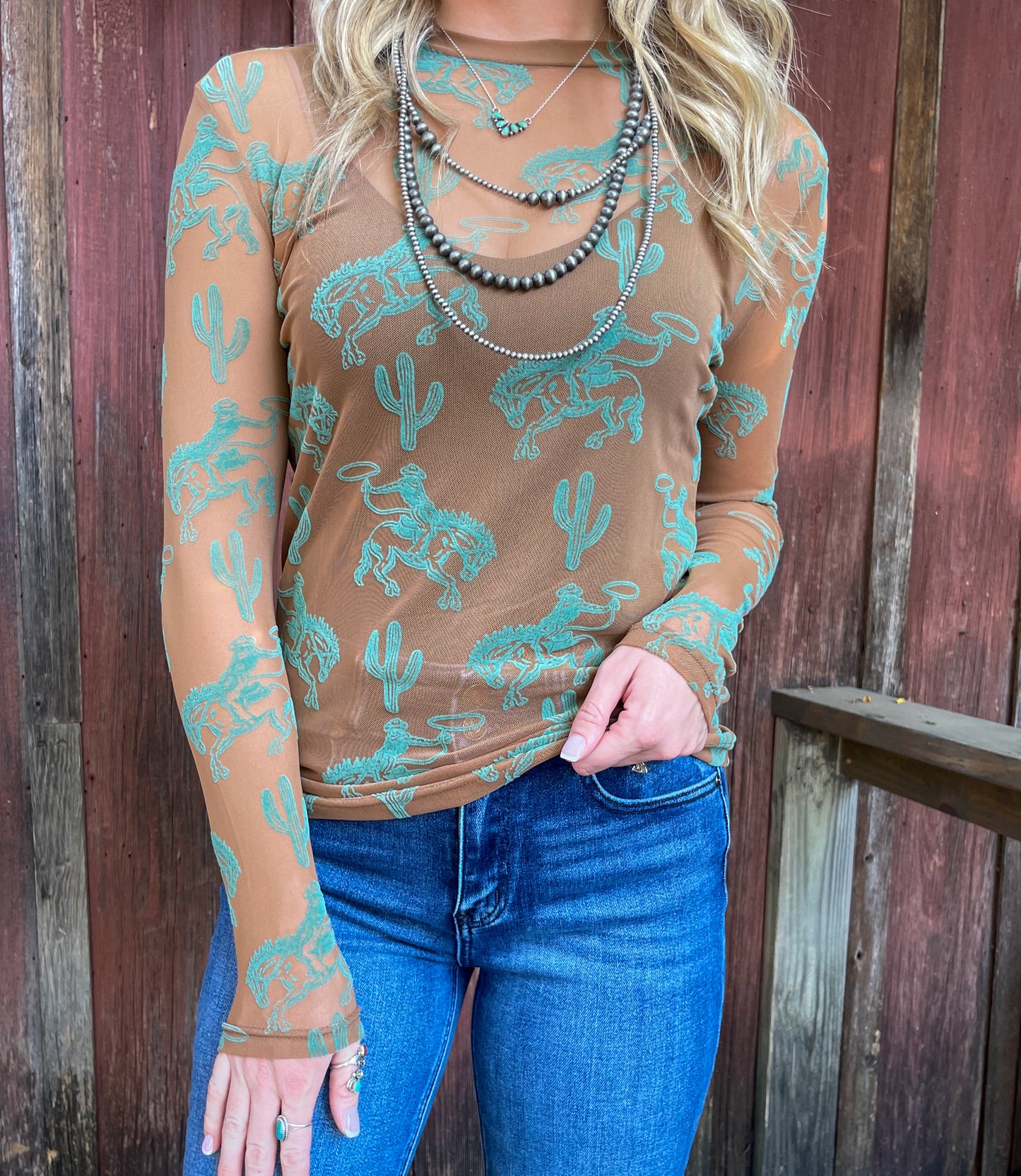 Lasso 3D Mesh Top *Turquoise