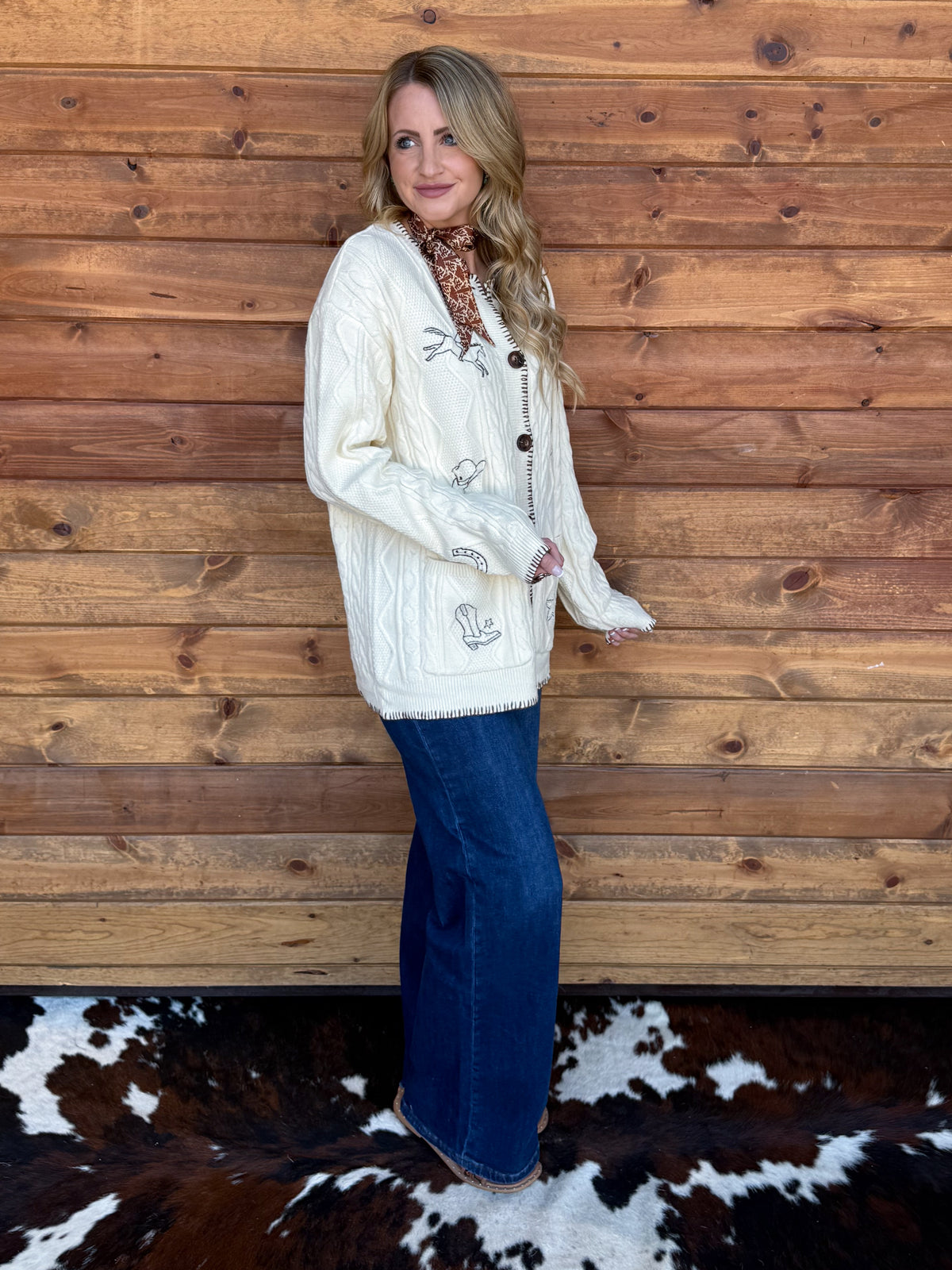 Western Ranch Embroidered Cardigan