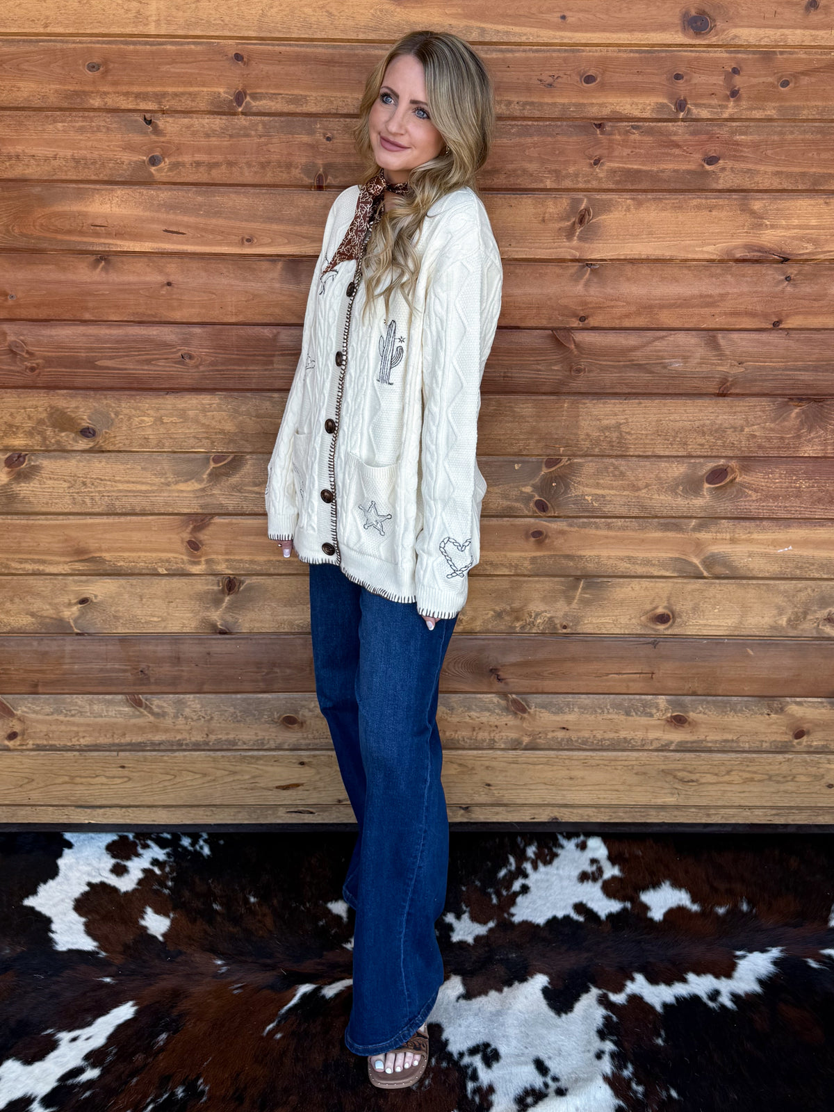 Western Ranch Embroidered Cardigan