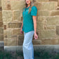 Cowgirl Pearl Snap Top *Turquoise