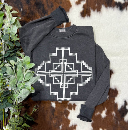 Aztec Puff Print Sweatshirt