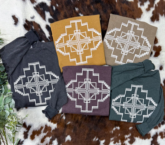 Aztec Puff Print Sweatshirt