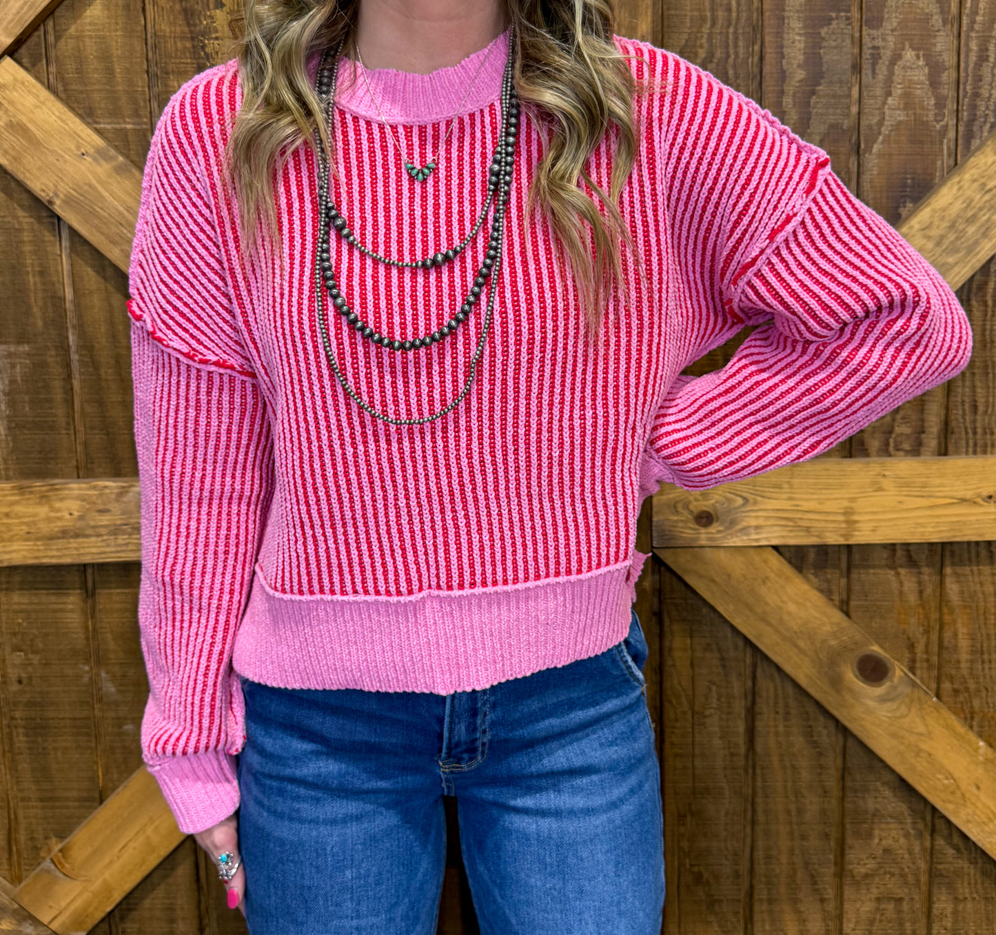 The Stephanie Sweater *Pink