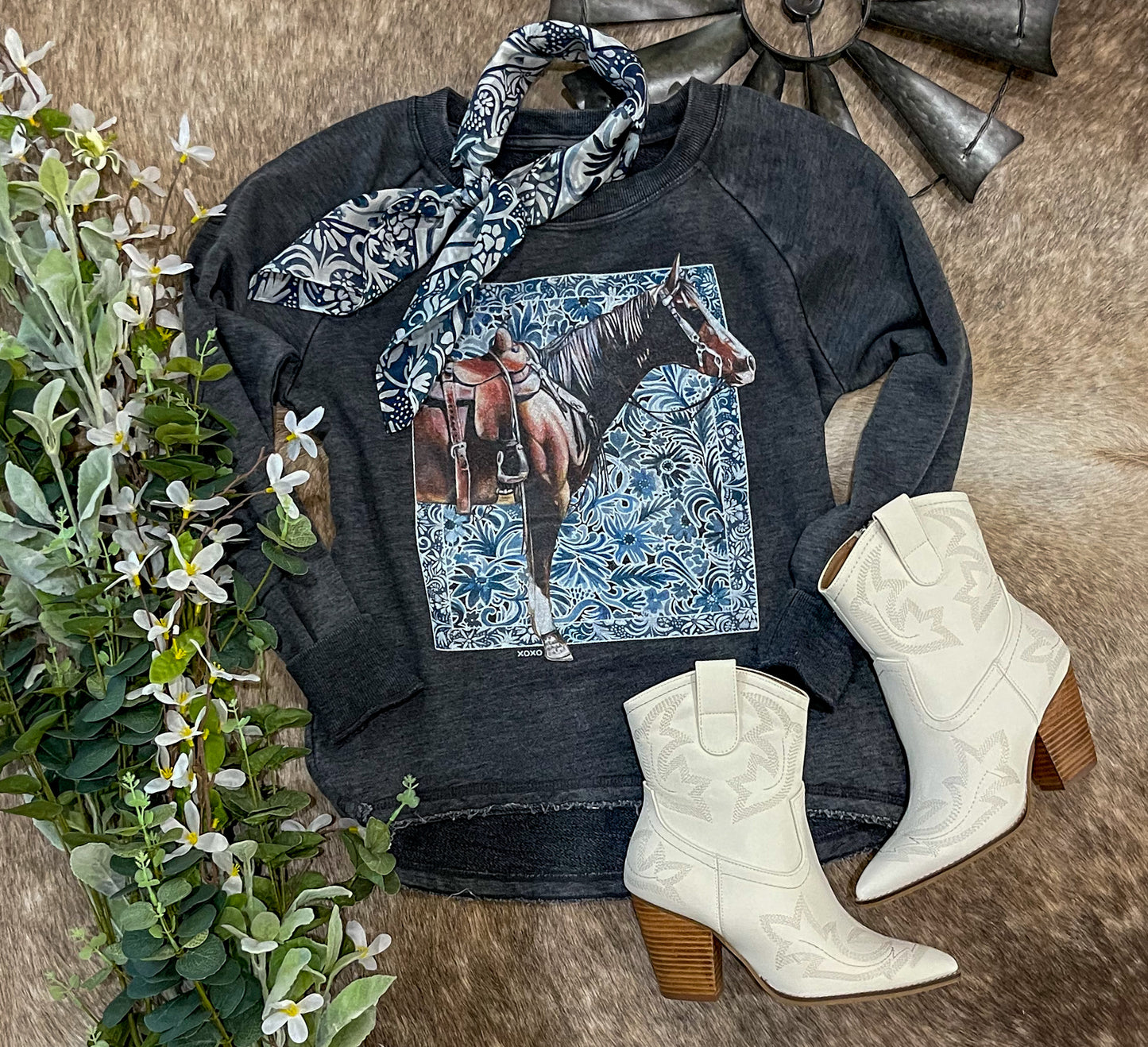 Denim Horse Sweatshirt