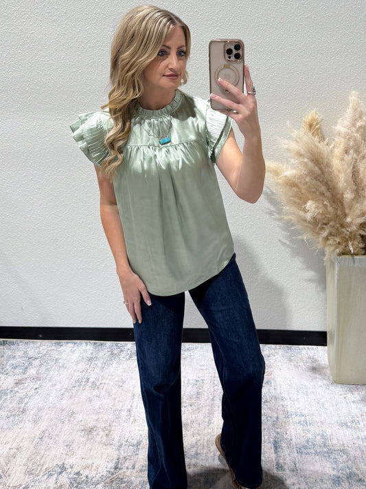 Satin Sage Blouse