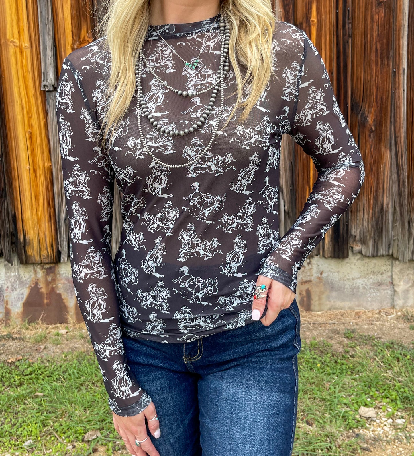 The Cowgirl Mesh Top