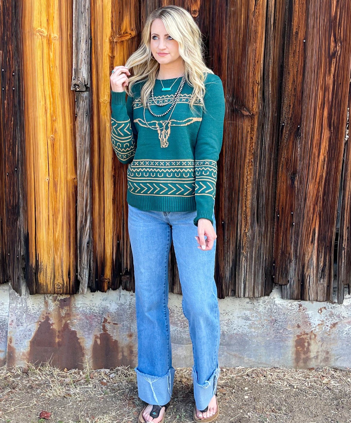 The Longhorn Sweater *Spruce