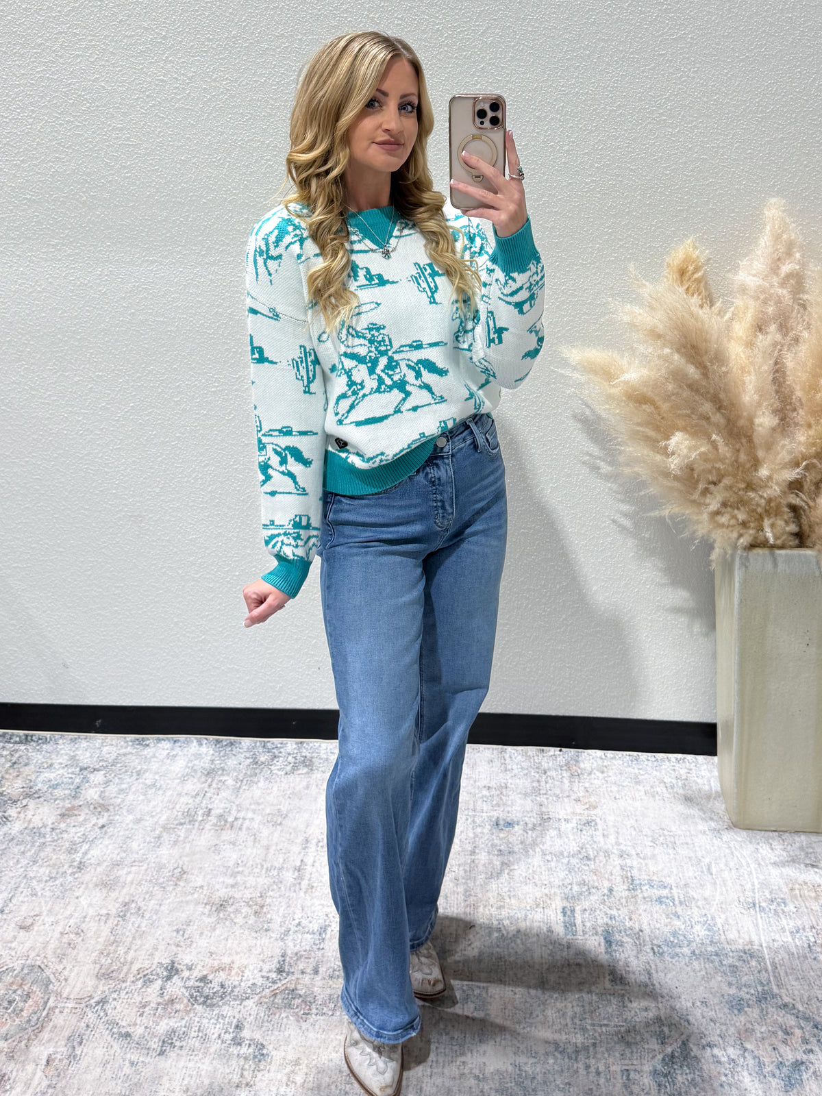 Mint Cowboy Sweater
