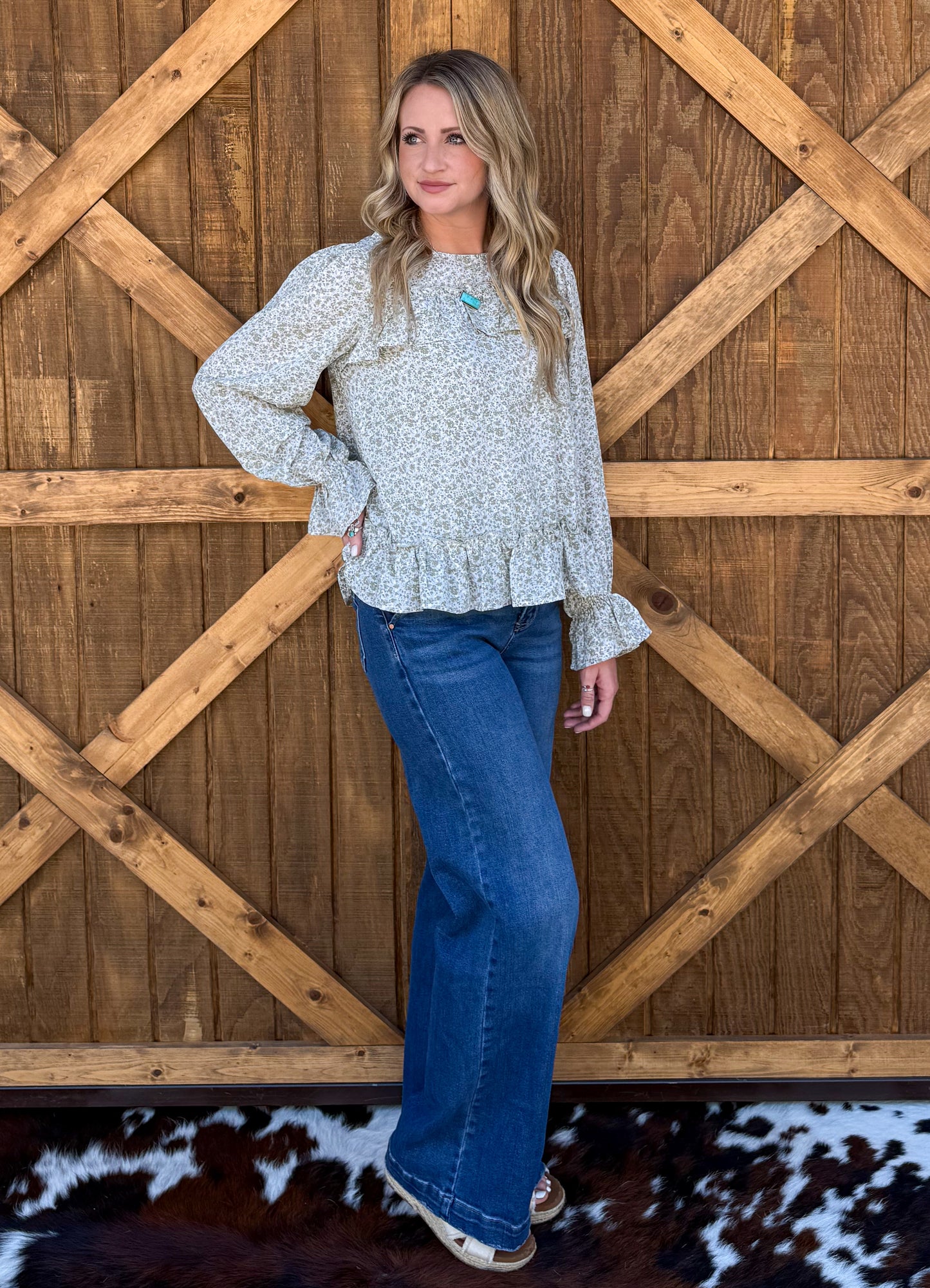 Floral Ruffle Blouse