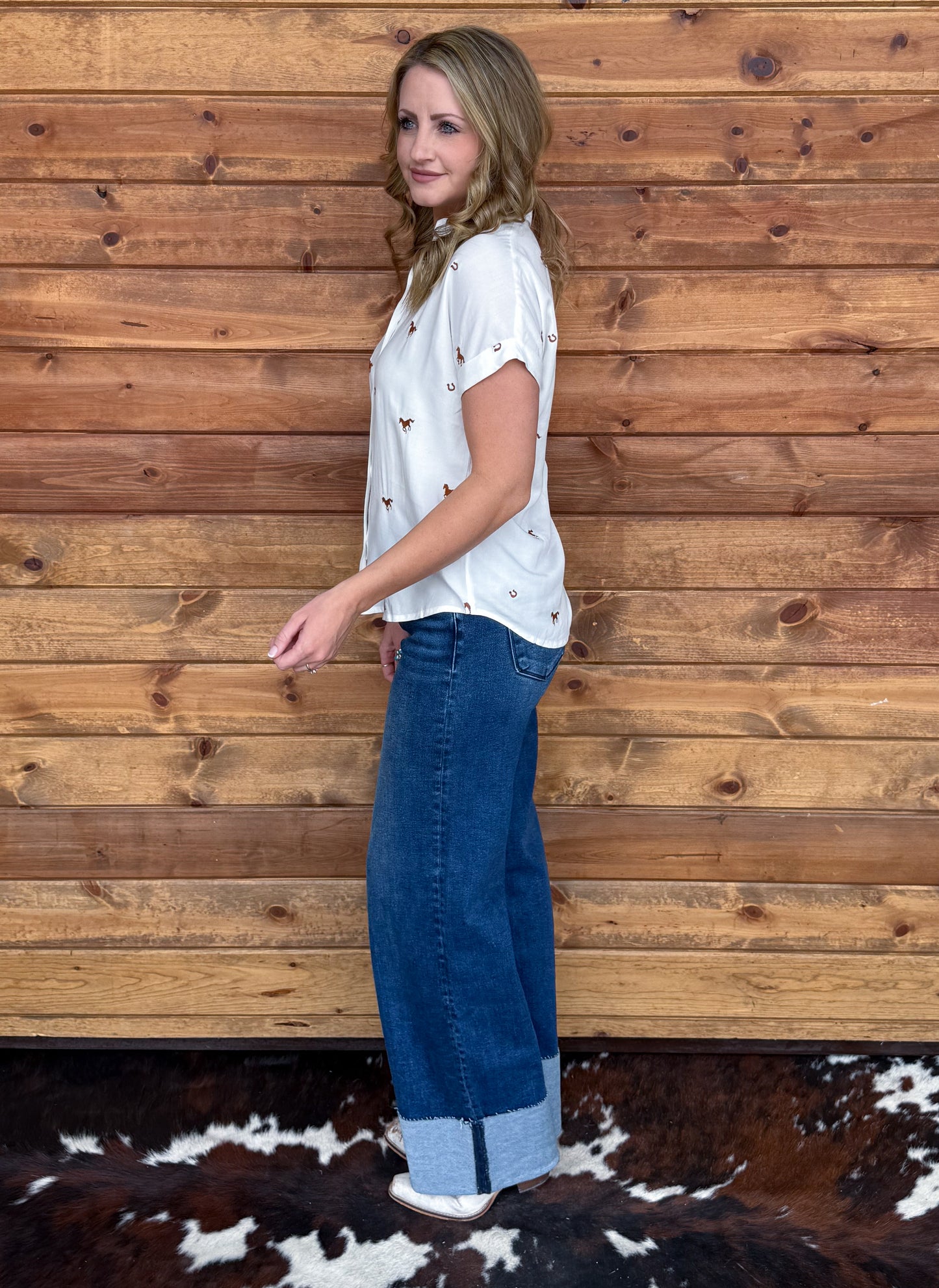 Wild & Lucky Button-Up Top *Brown