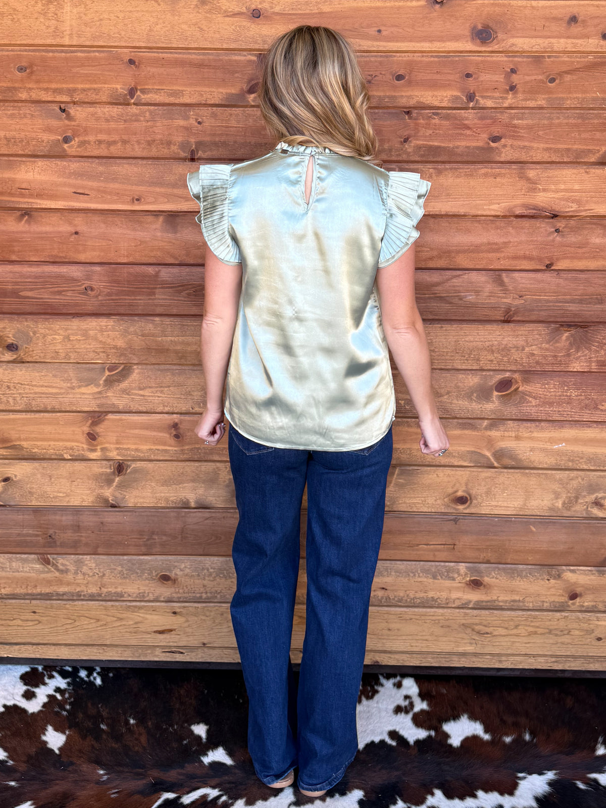 Satin Sage Blouse