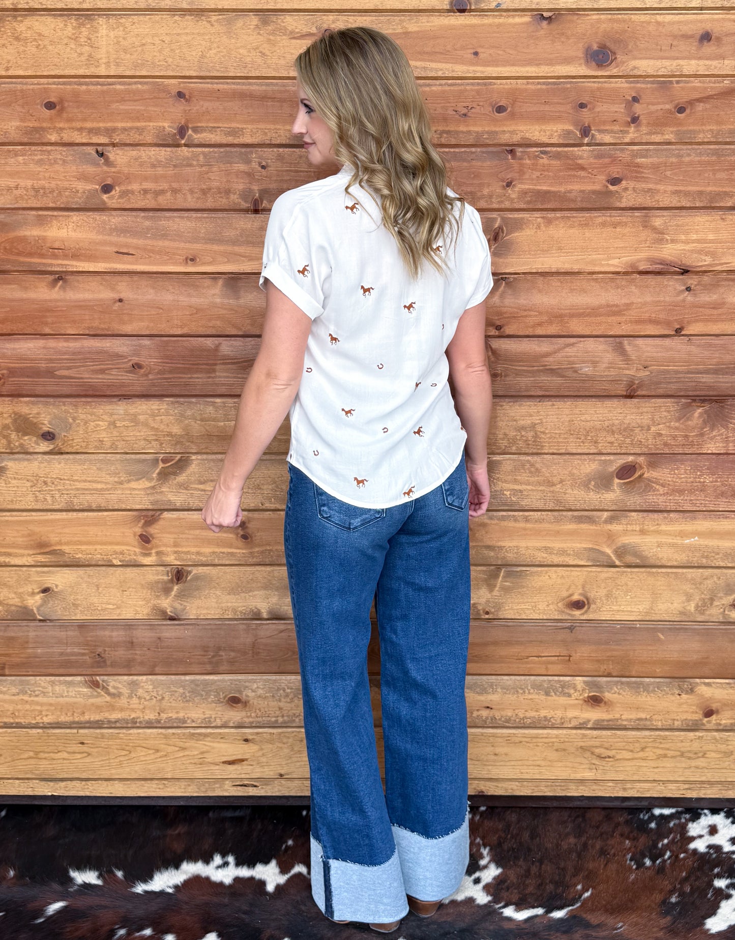 Wild & Lucky Button-Up Top *Brown