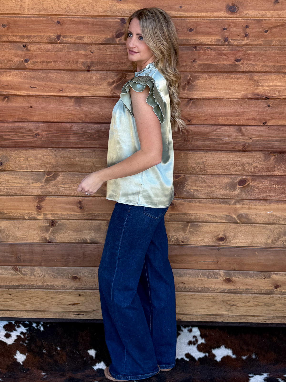 Satin Sage Blouse