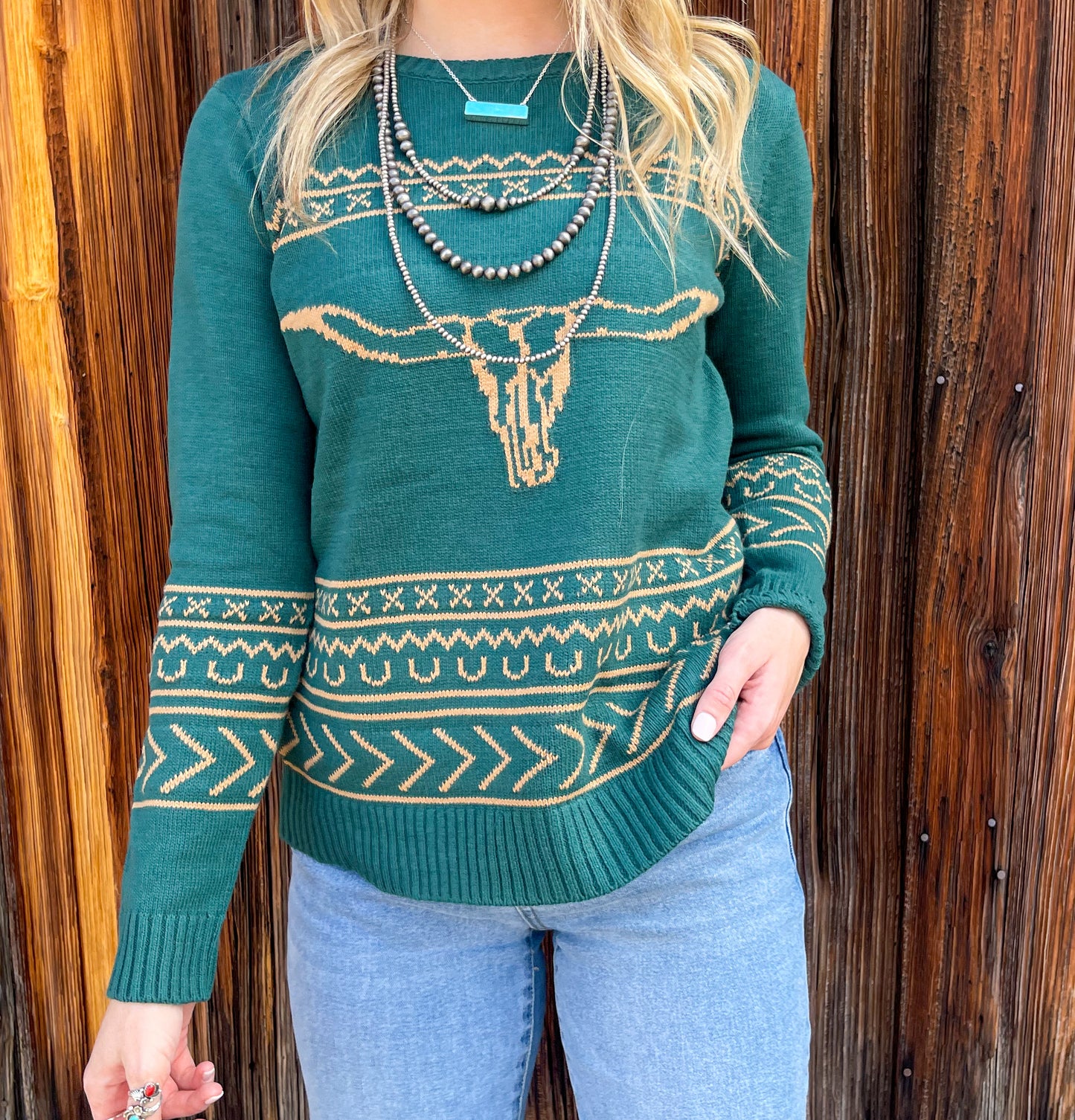 The Longhorn Sweater *Spruce