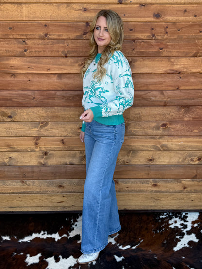Mint Cowboy Sweater