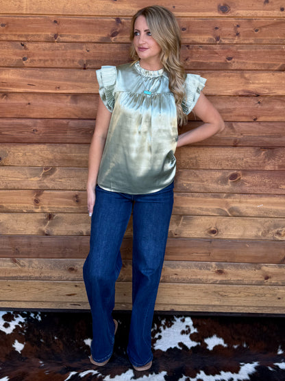 Satin Sage Blouse