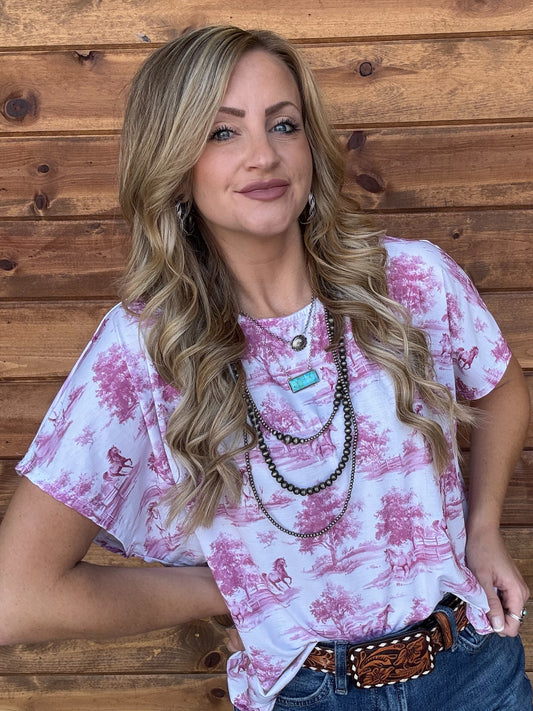 Pink Horses Top
