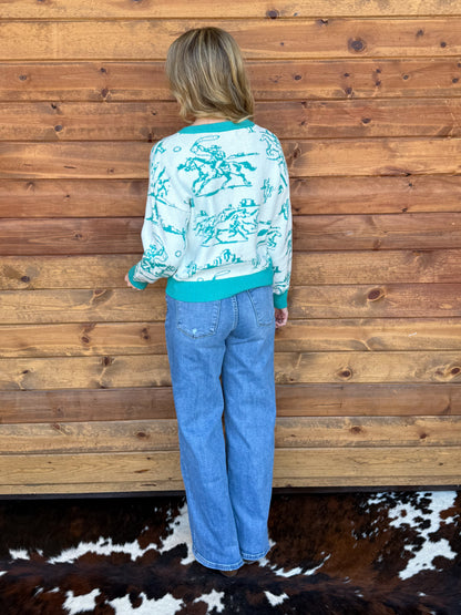Mint Cowboy Sweater
