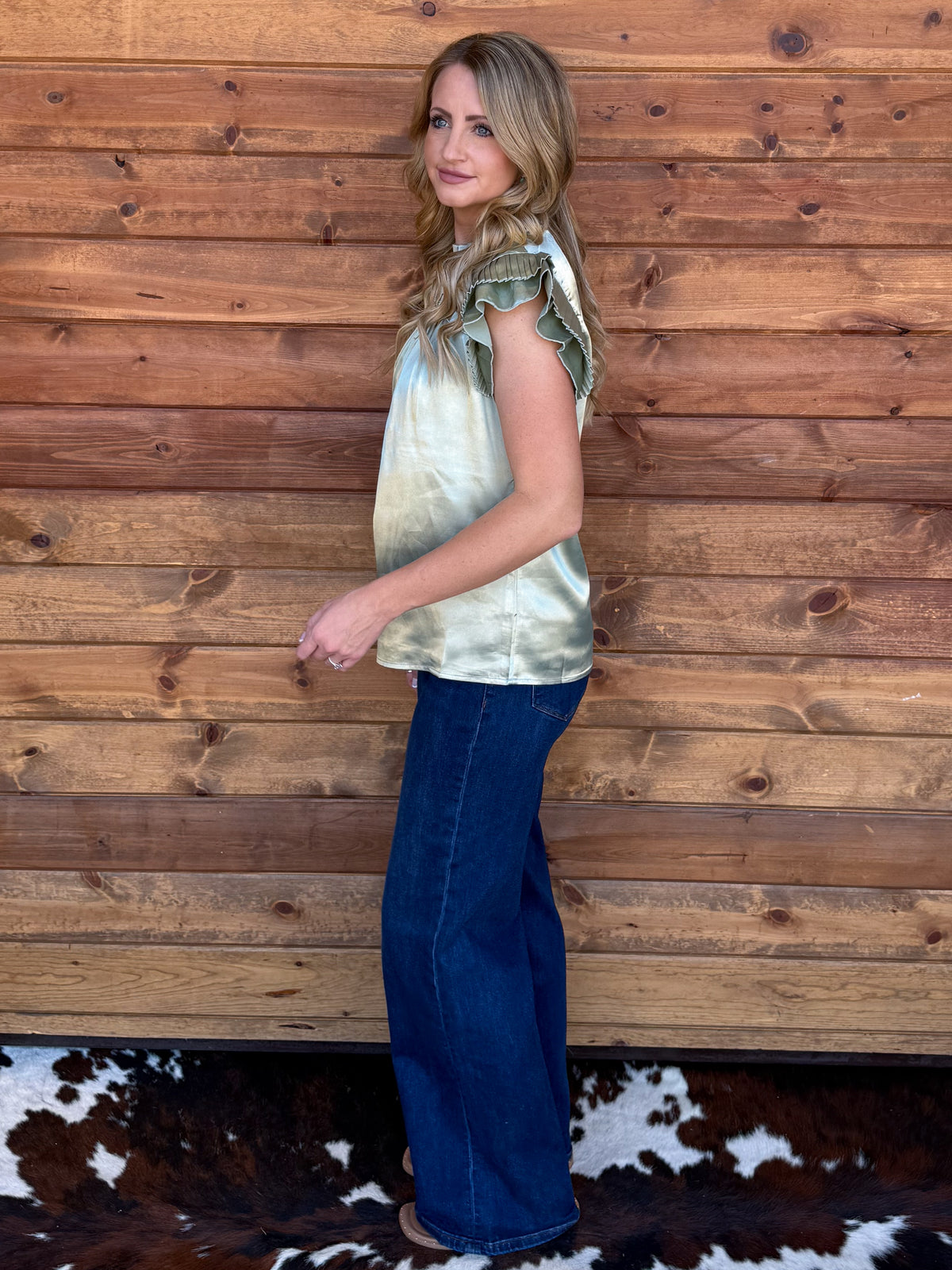 Satin Sage Blouse