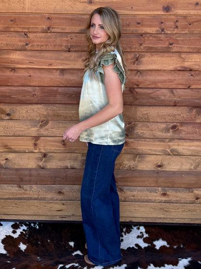 Satin Sage Blouse