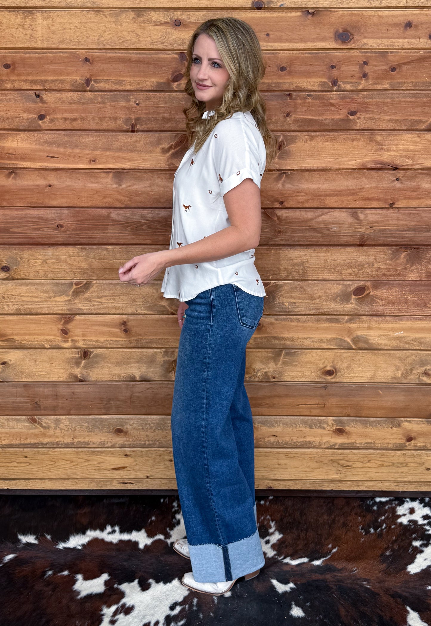 Wild & Lucky Button-Up Top *Brown