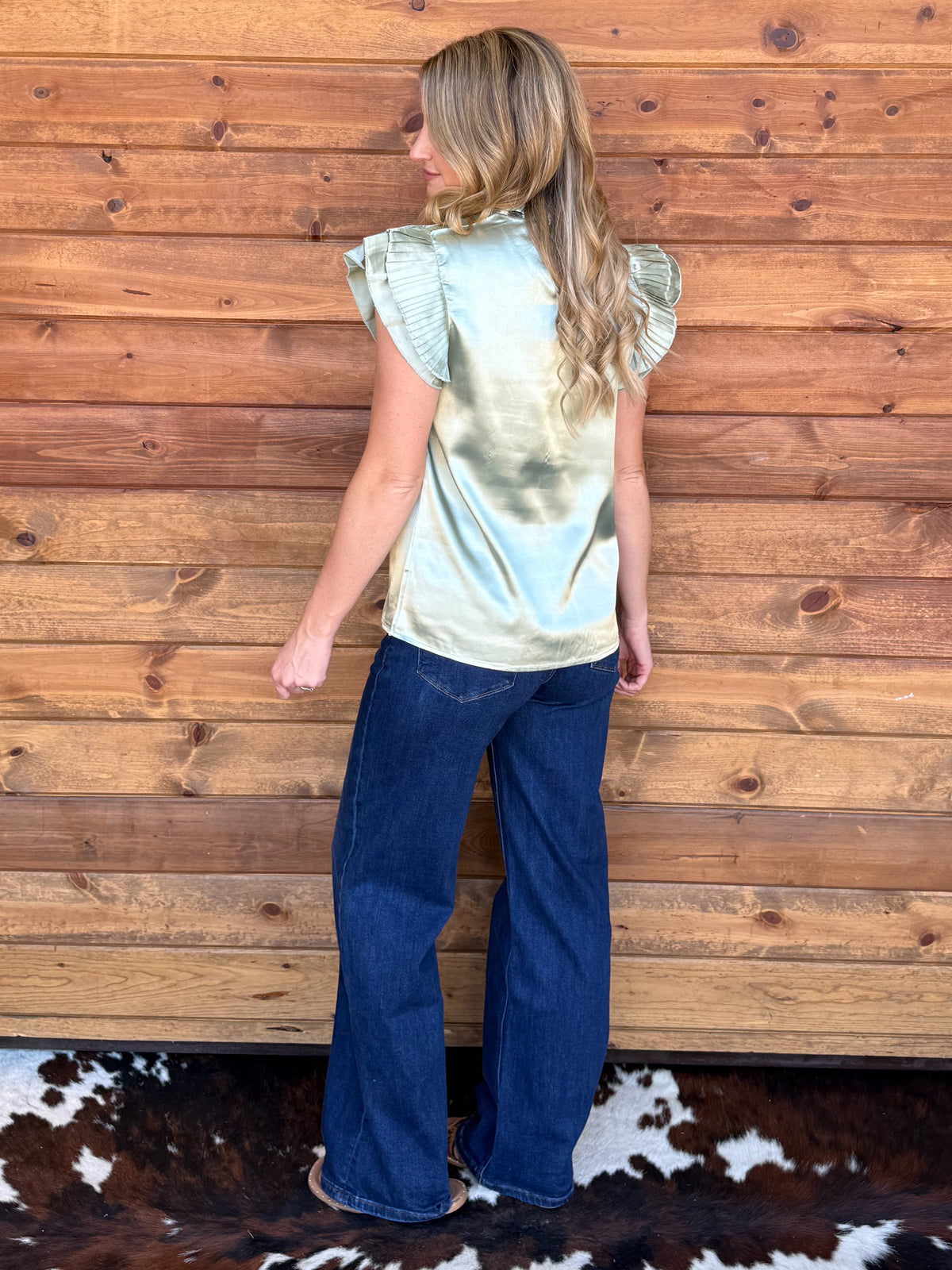 Satin Sage Blouse