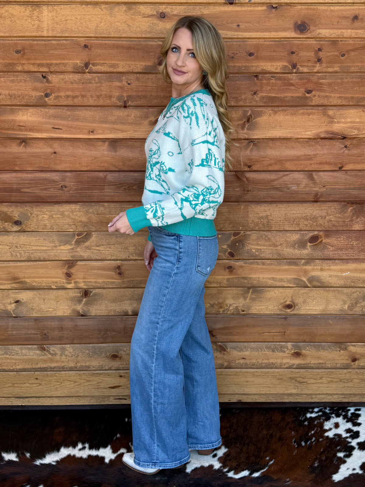 Mint Cowboy Sweater