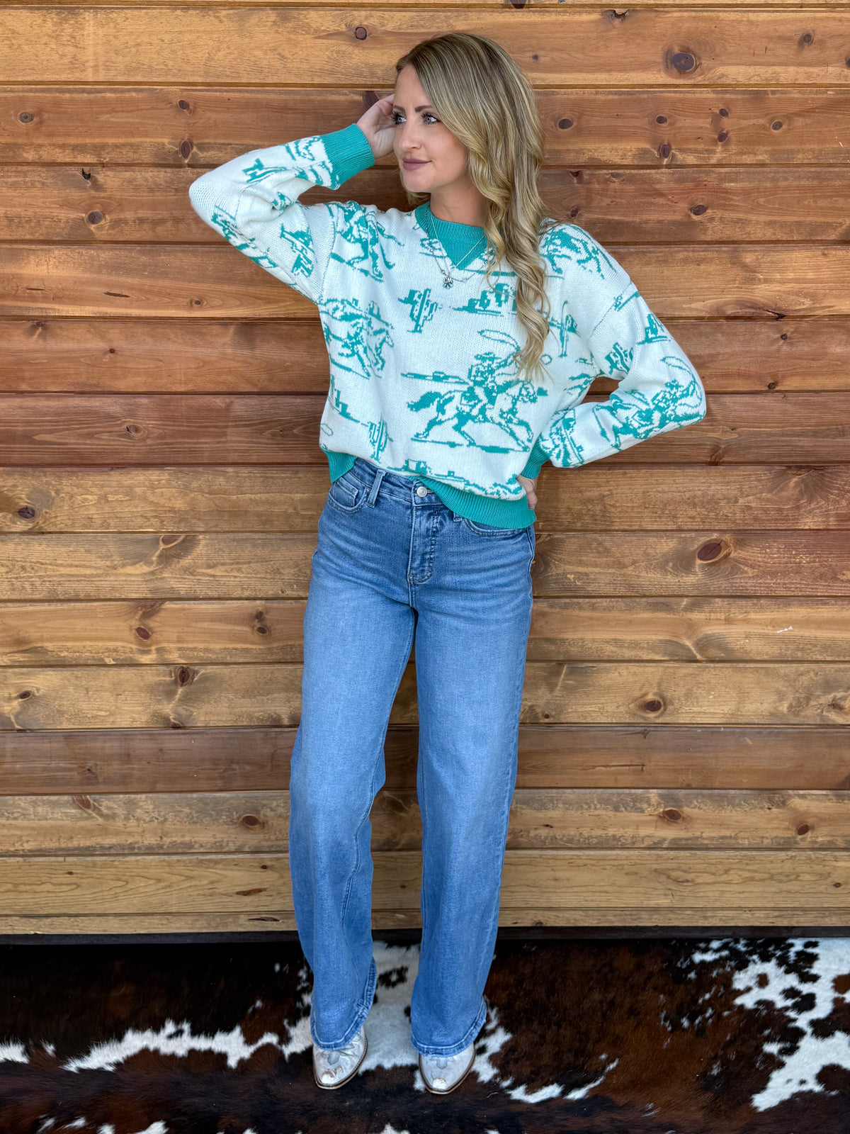 Mint Cowboy Sweater