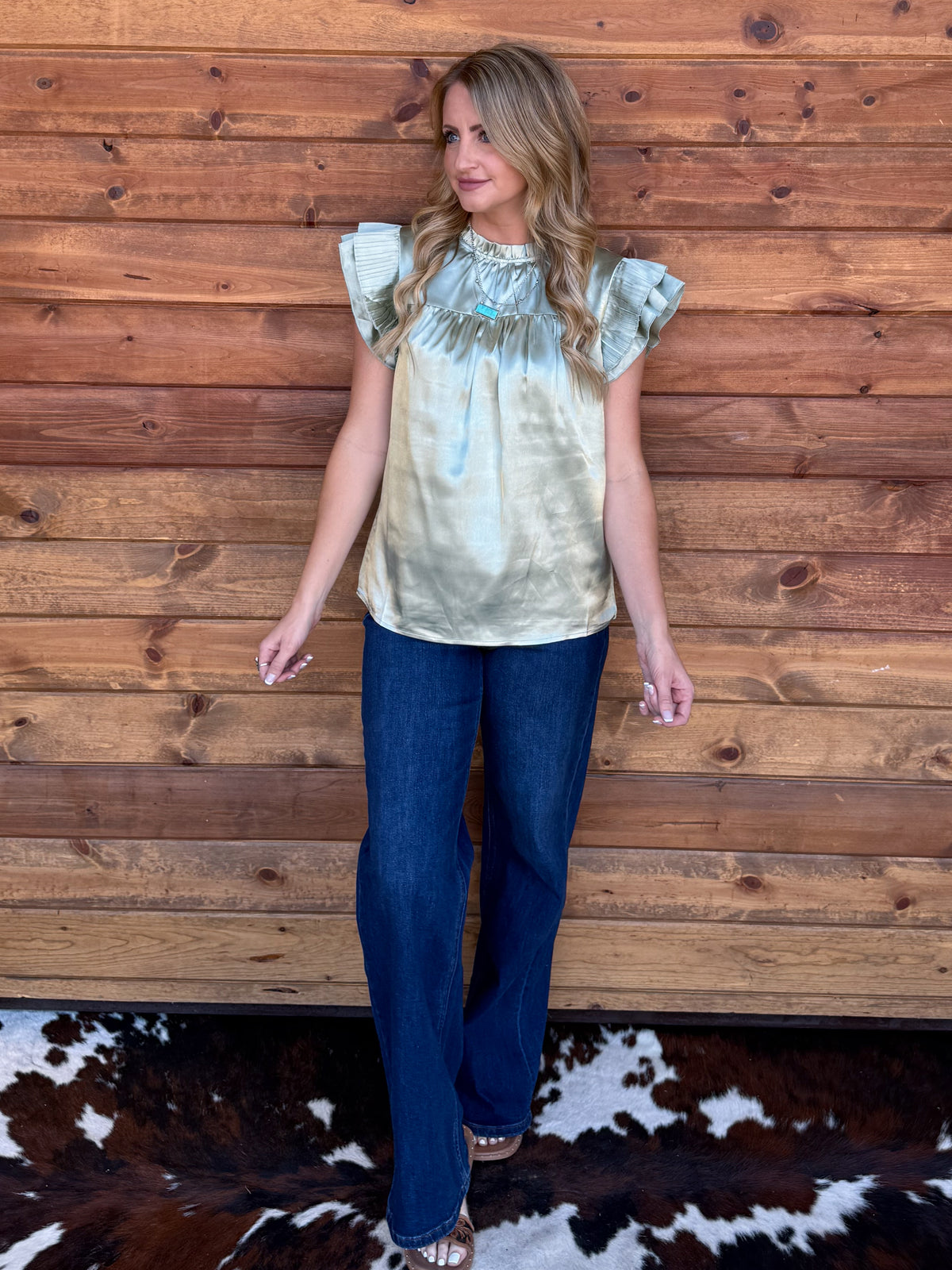 Satin Sage Blouse