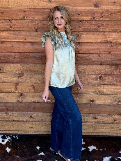Satin Sage Blouse
