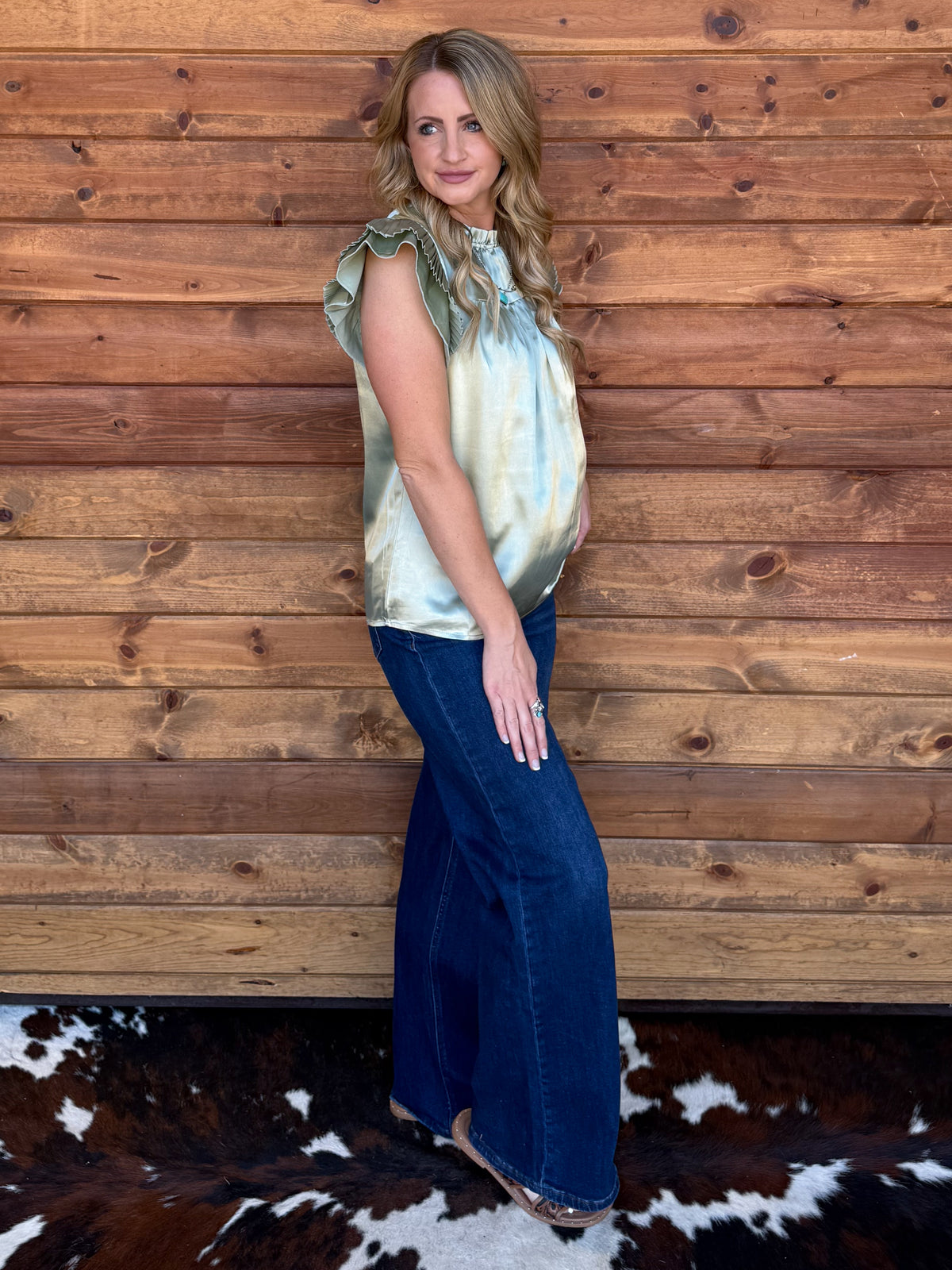 Satin Sage Blouse