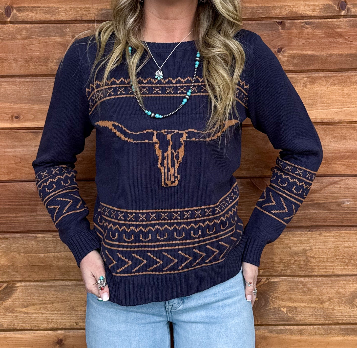 Longhorn Sweater *Navy