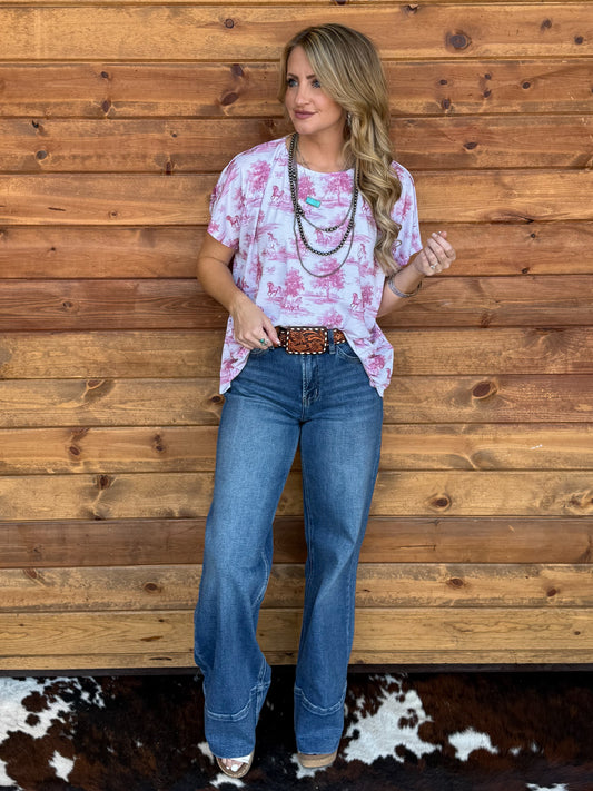 Pink Horses Top
