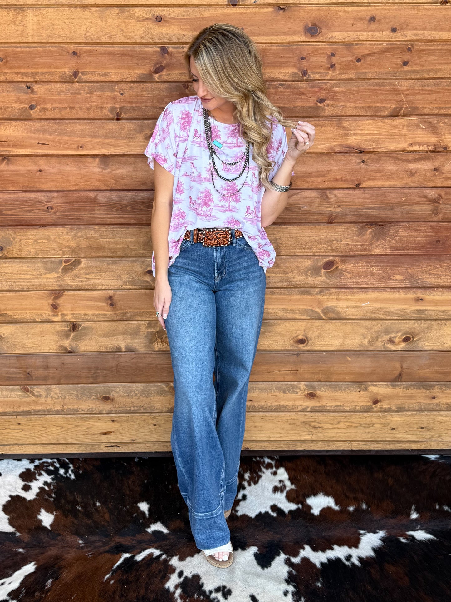 Pink Horses Top