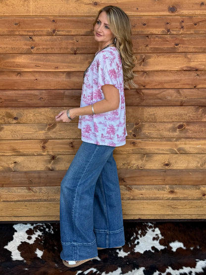 Pink Horses Top