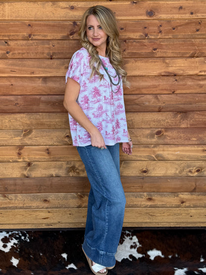 Pink Horses Top