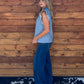 Blue Floral Embroidered Top