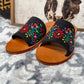 Floral Suede Sandal