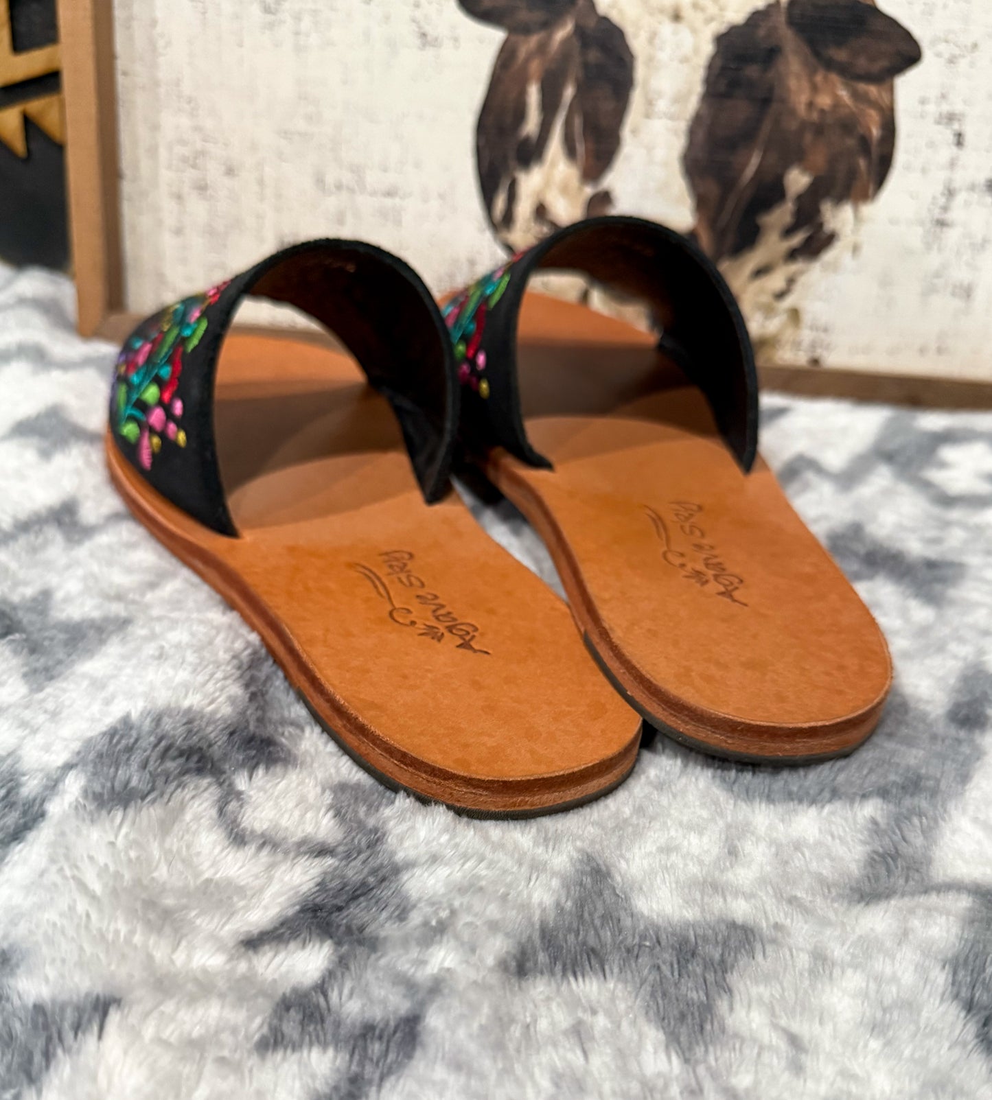 Floral Suede Sandal