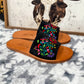 Floral Suede Sandal