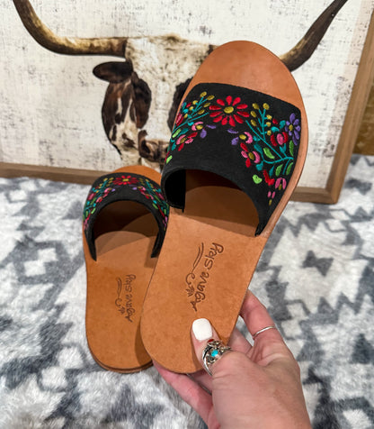 Floral Suede Sandal