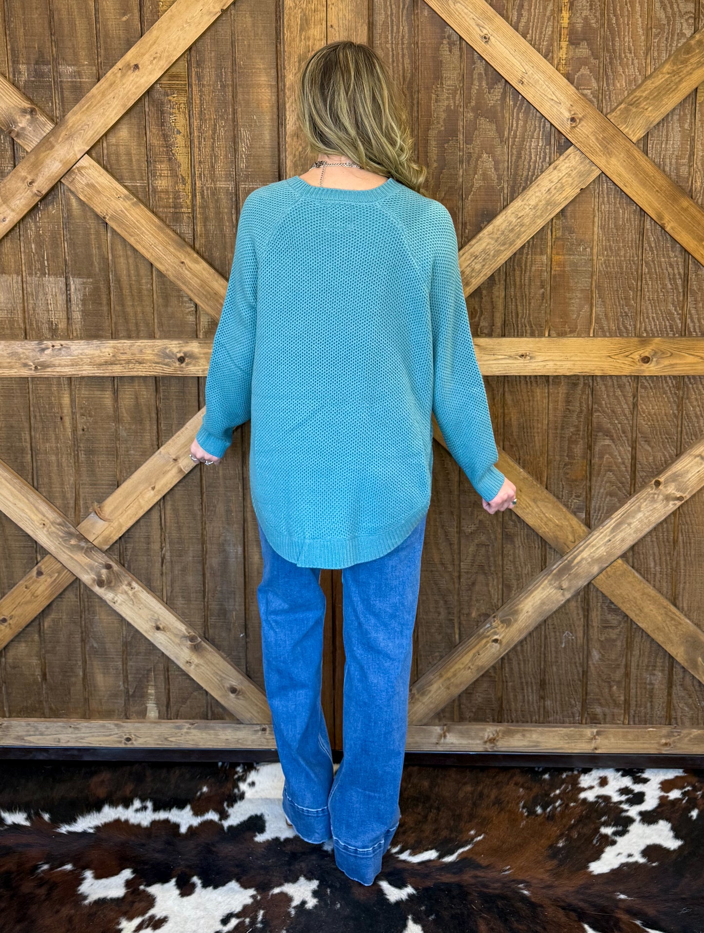 The Hadley Sweater *Aqua