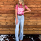 Floral Lace Mesh Top *Hot Pink