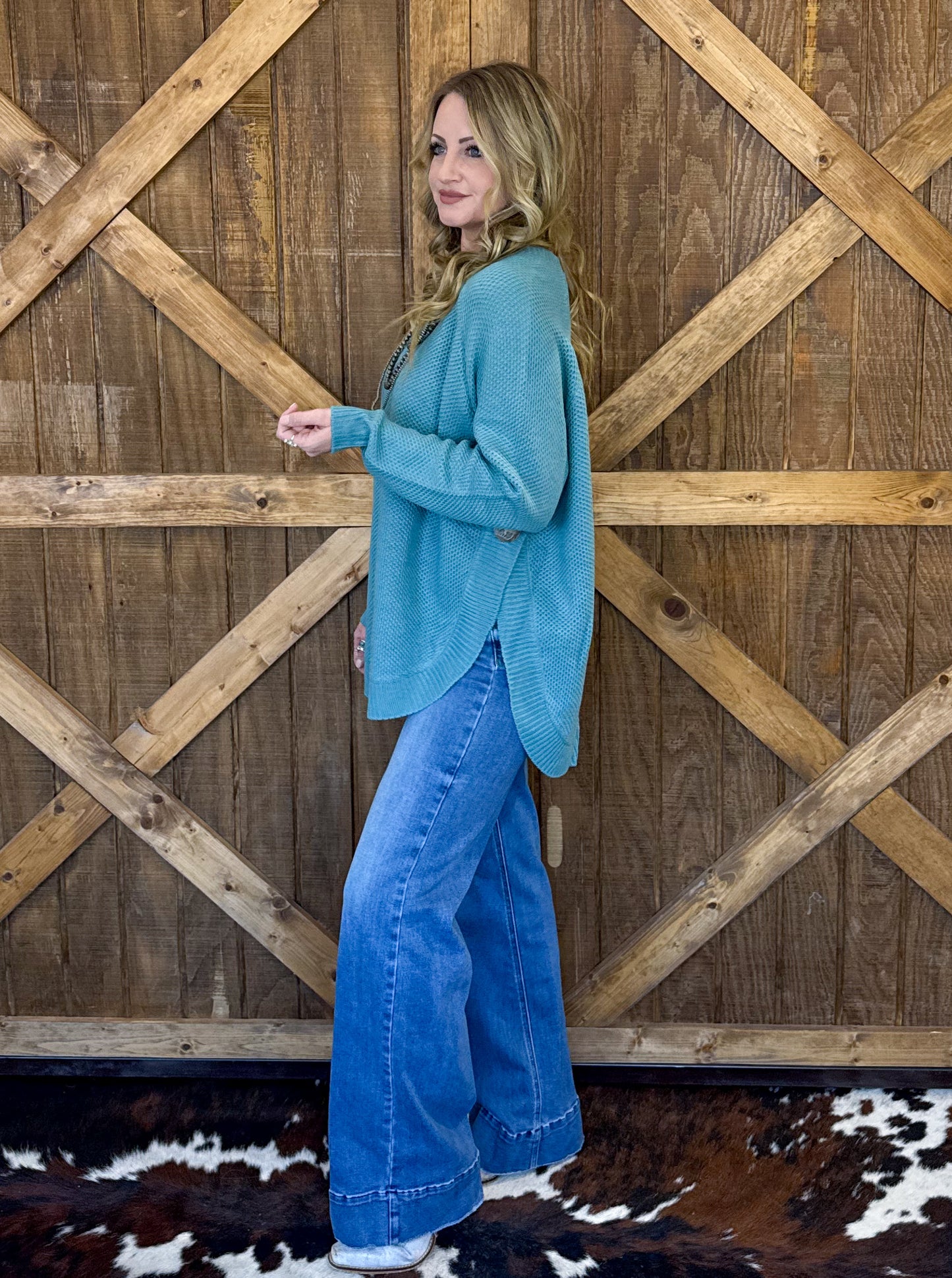 The Hadley Sweater *Aqua