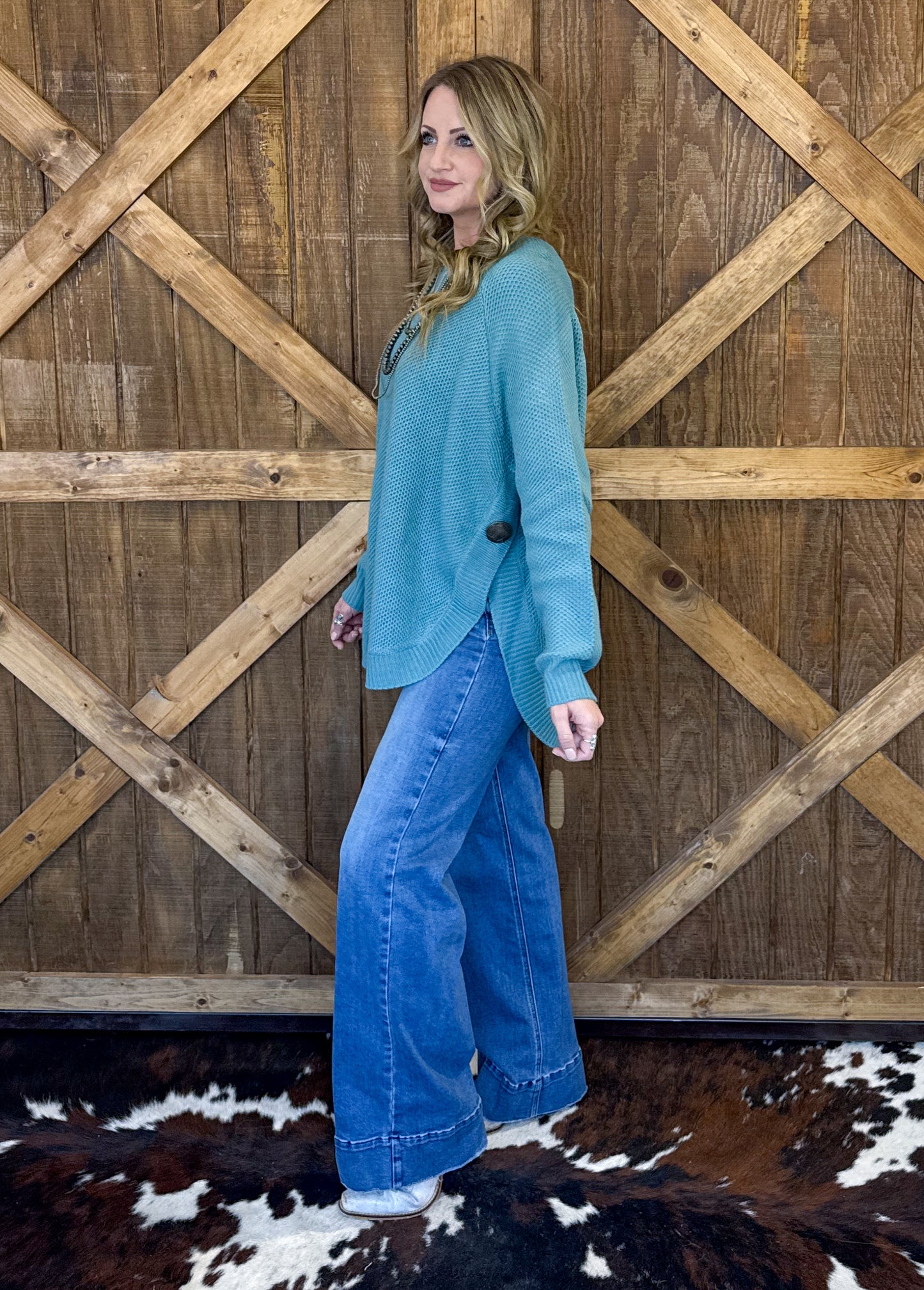 The Hadley Sweater *Aqua